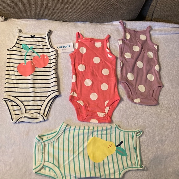 Carter’s 3 Month Girls Summer Tank Bodysuits ☀️ - Picture 3 of 8